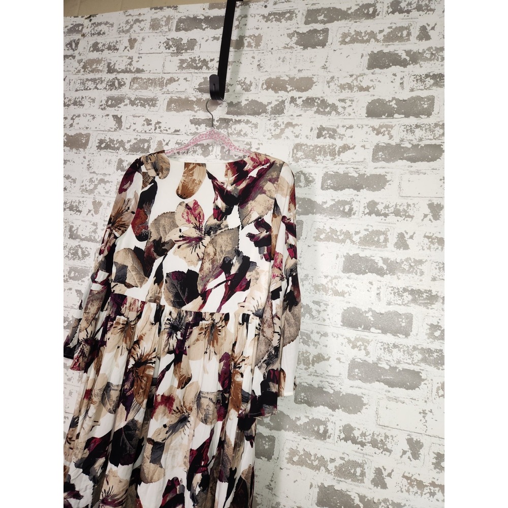 Entro Mini Boho Floral Dress Small V-Neck Button Details Bell Sleeve Lined Artsy - Picture 10 of 16